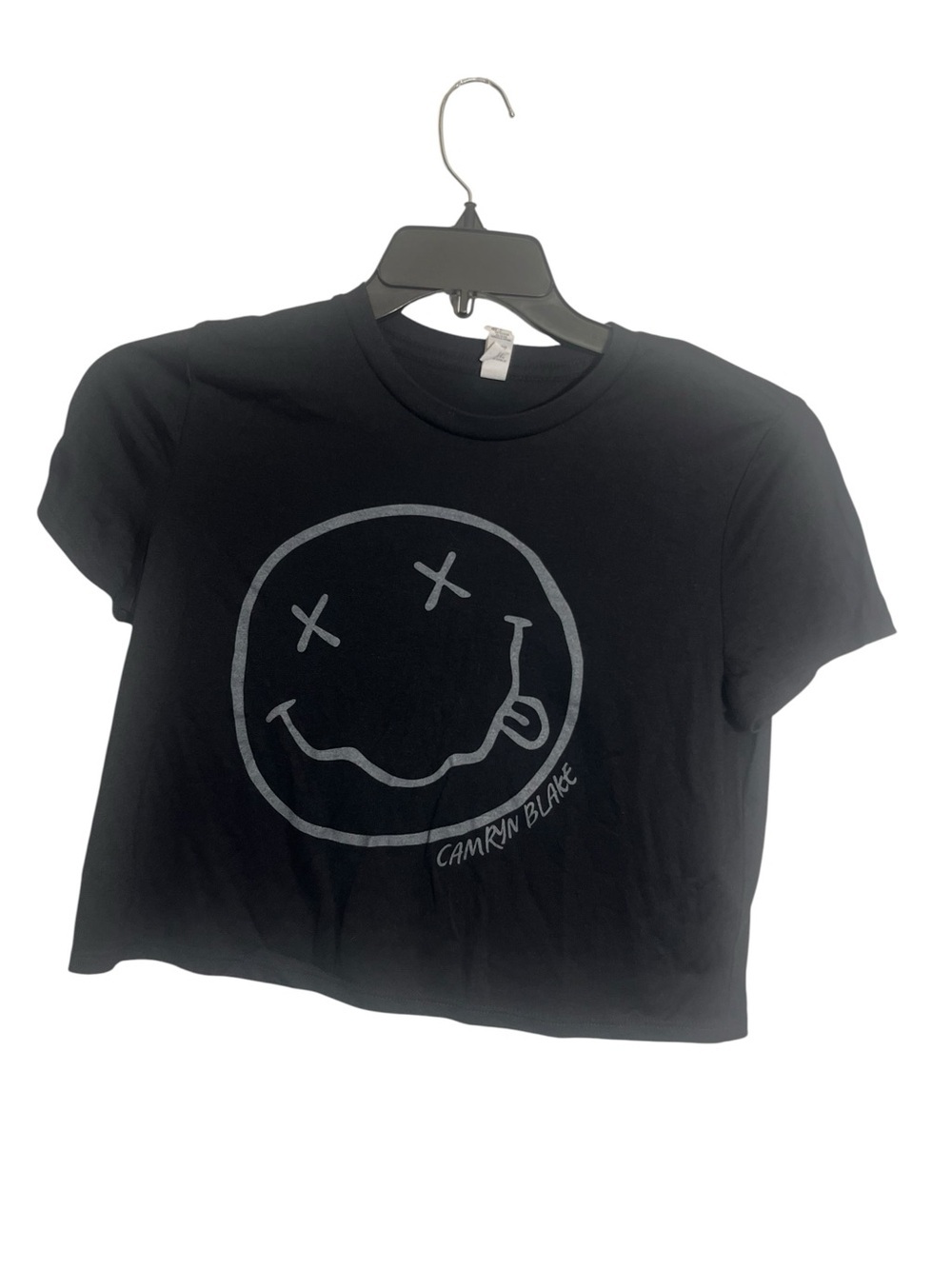 Bella Canvas Black Crop Top with Silver Graphic